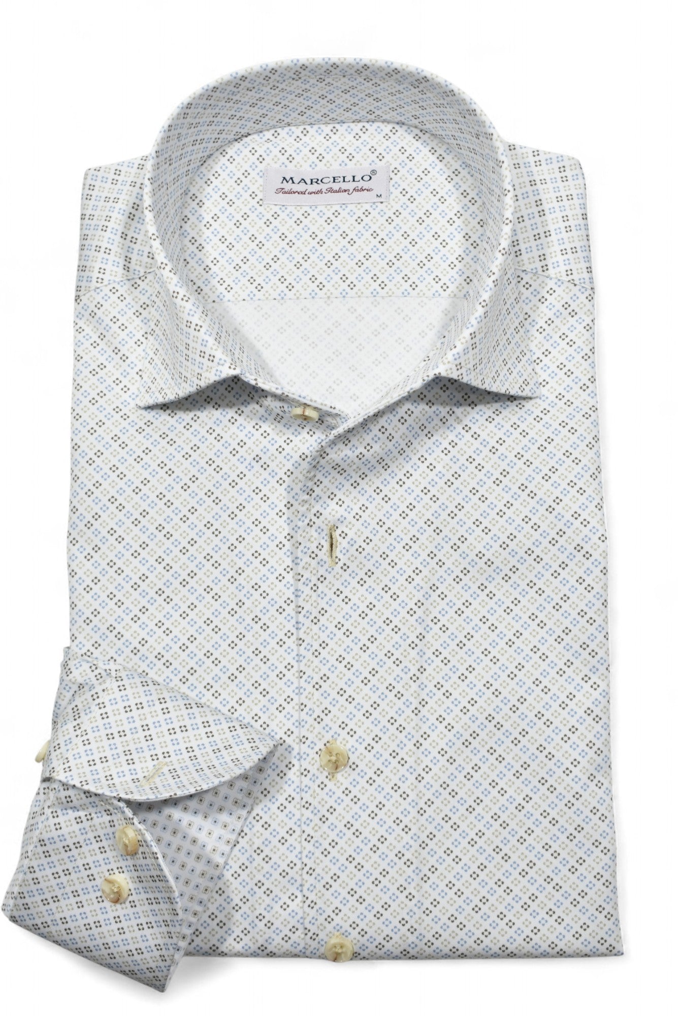 Marcello square patterned shirt.
