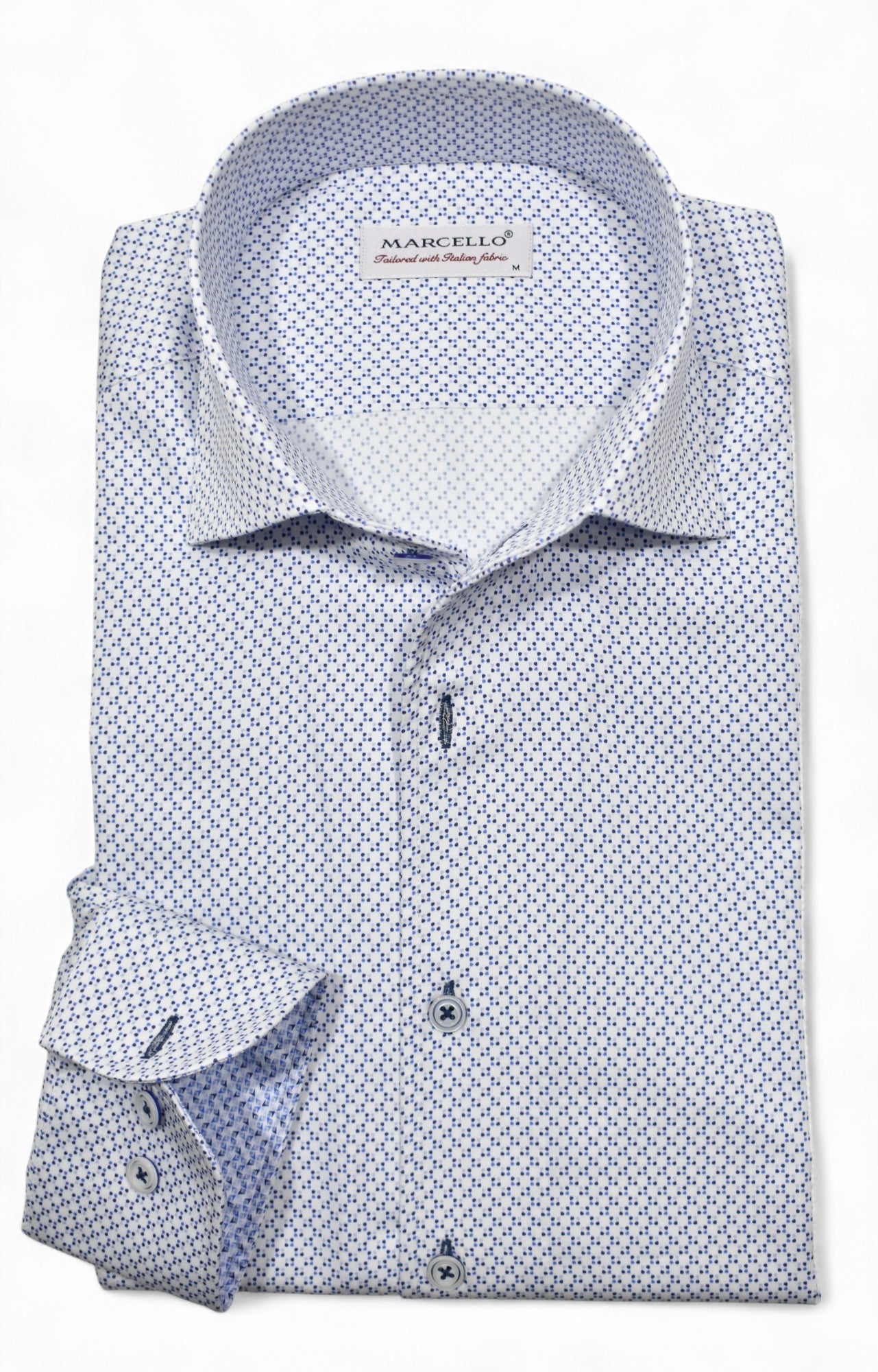 Marcello micro dot print shirt in lilac.