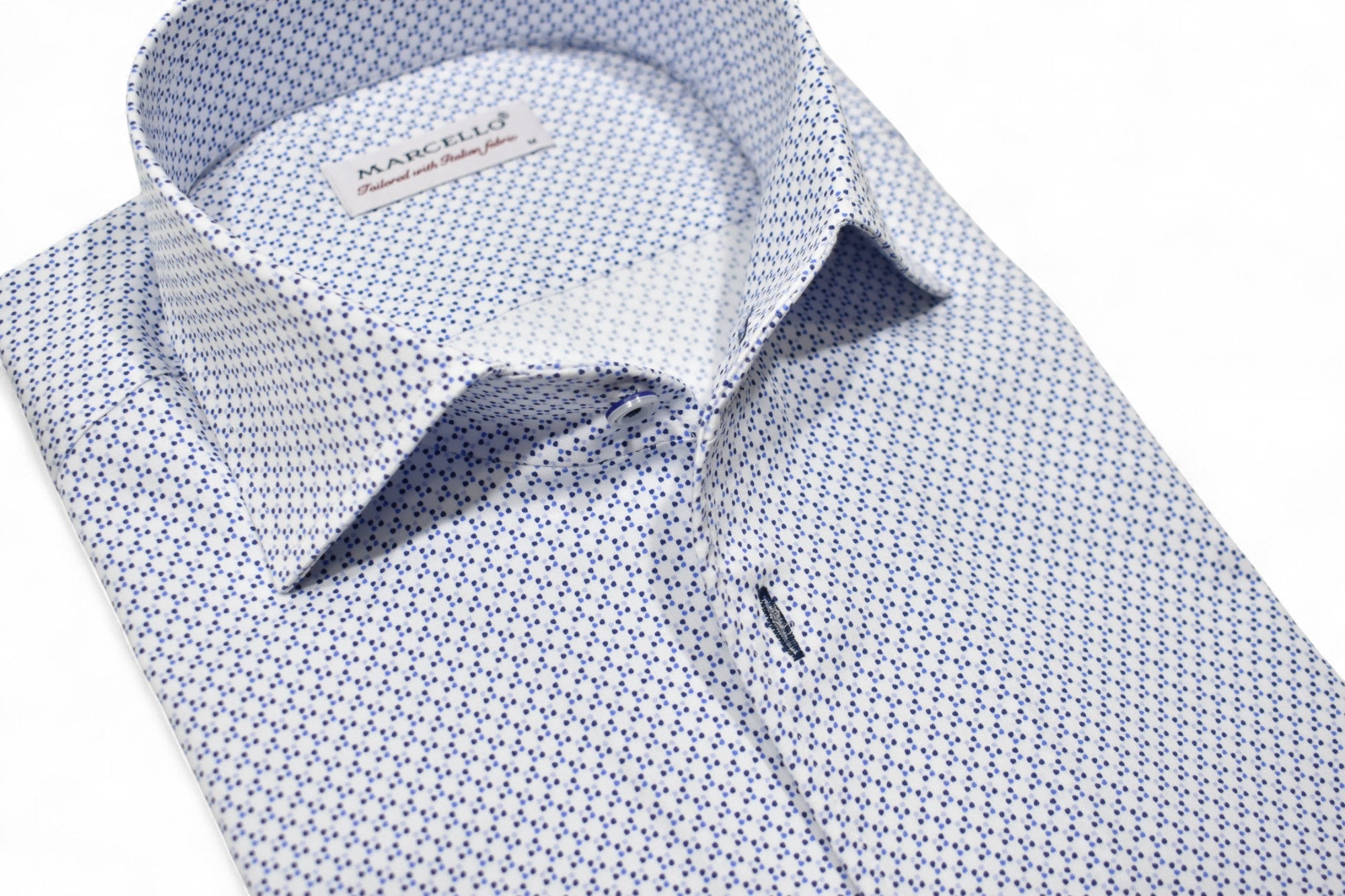 Marcello micro dot print shirt in lilac.