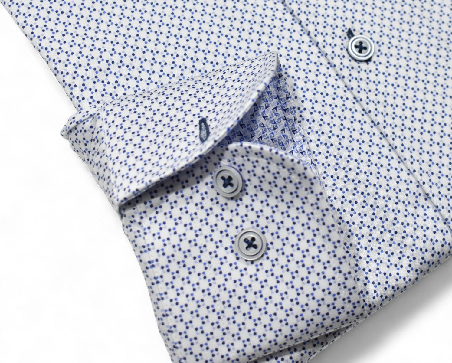 Marcello micro dot print shirt in lilac.