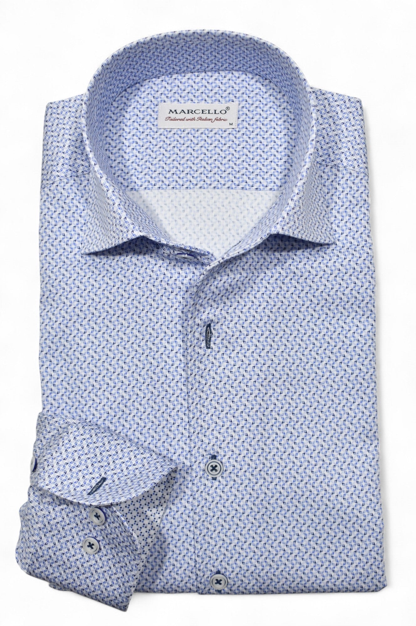 Marcello blue current shirt.
