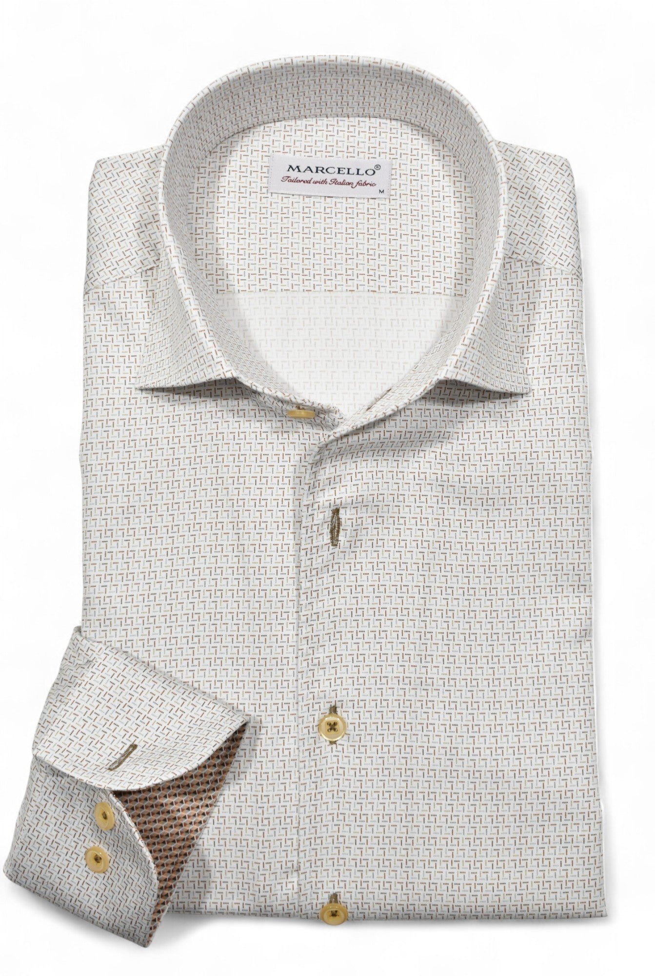 Marcello tan linked box shirt.