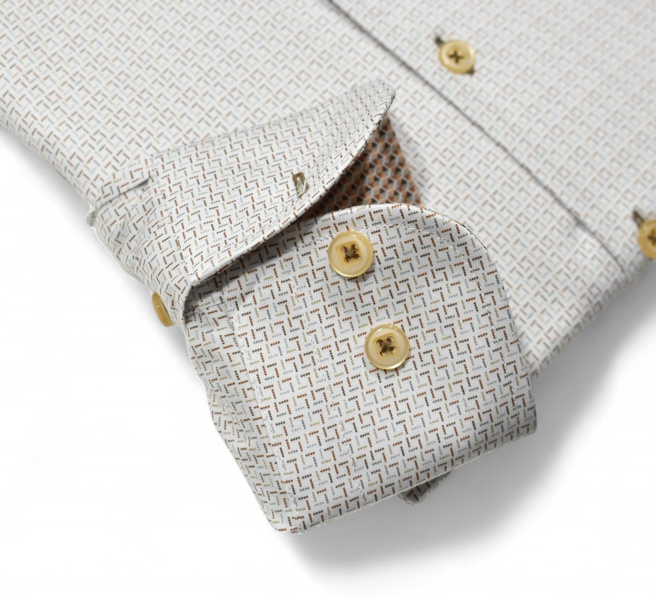 Marcello tan linked box shirt.