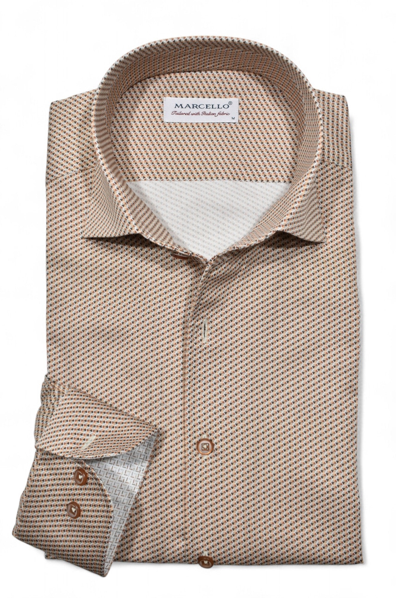 Marcello Earth tone octo print shirt.