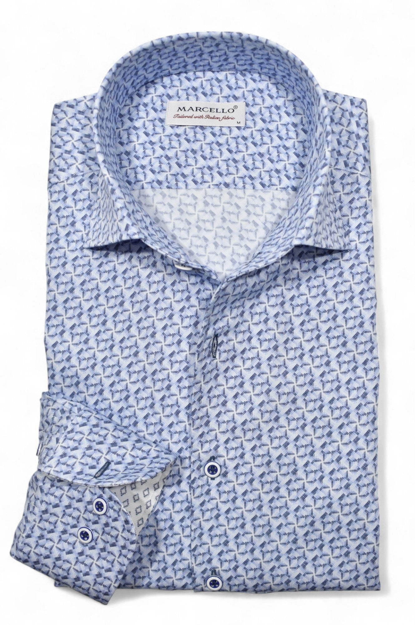 Marcello abstract indigo print shirt.