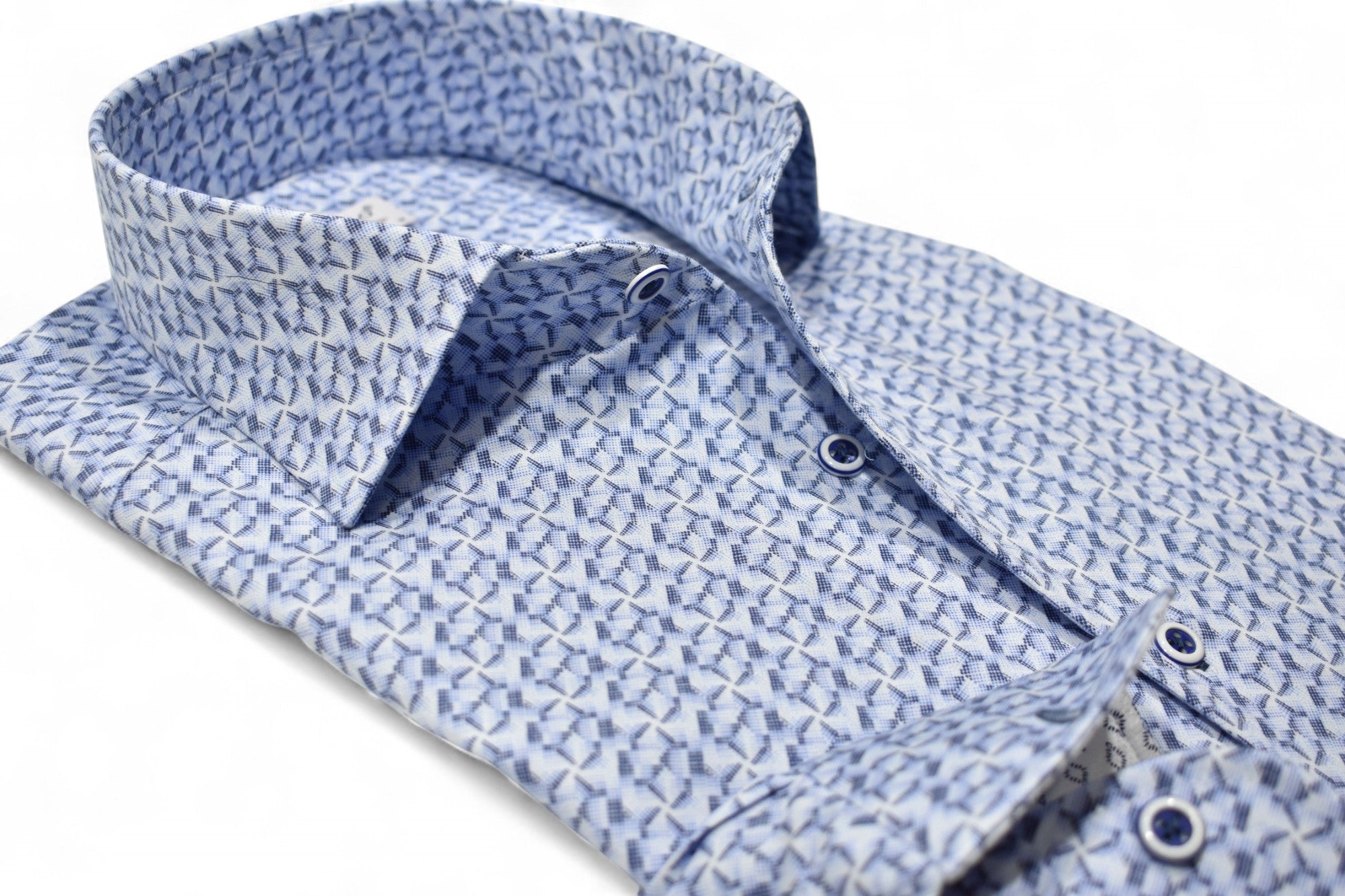 Marcello abstract indigo print shirt.