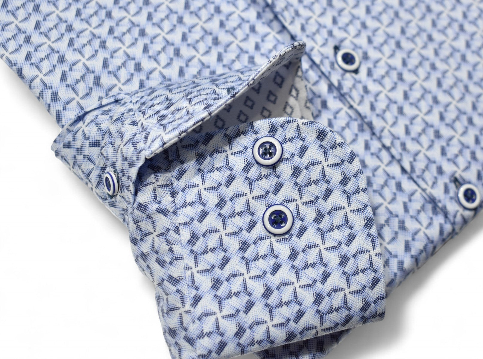Marcello abstract indigo print shirt.