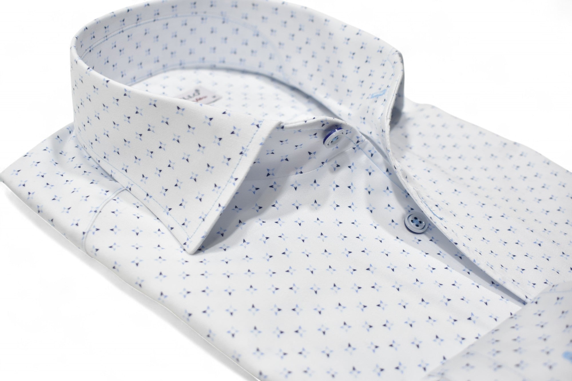Marcello white shirt blue stars.
