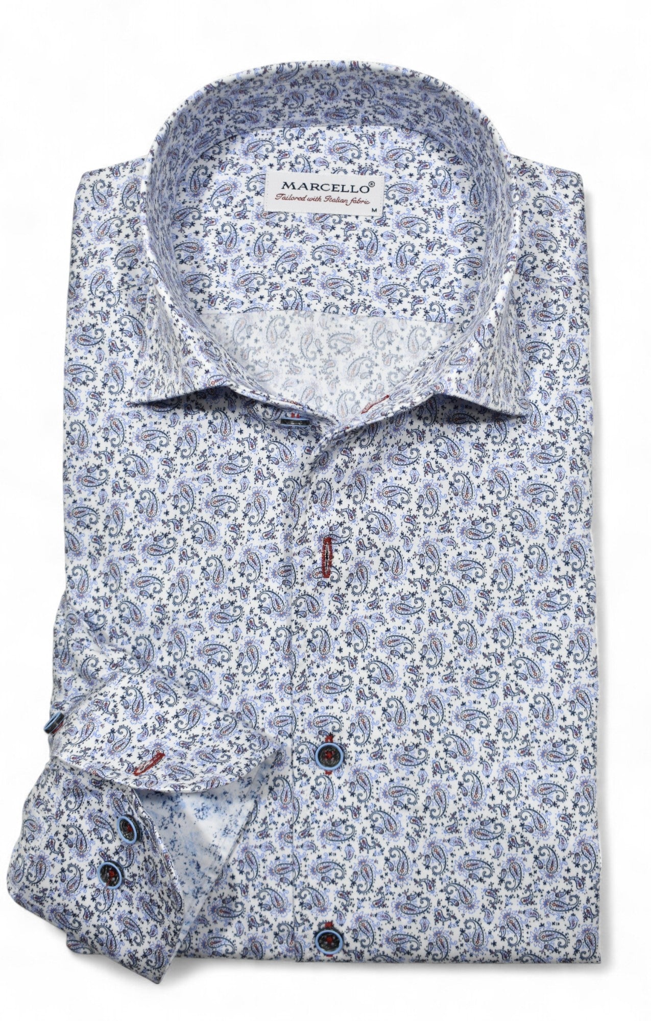 Marcello indigo paisley shirt.