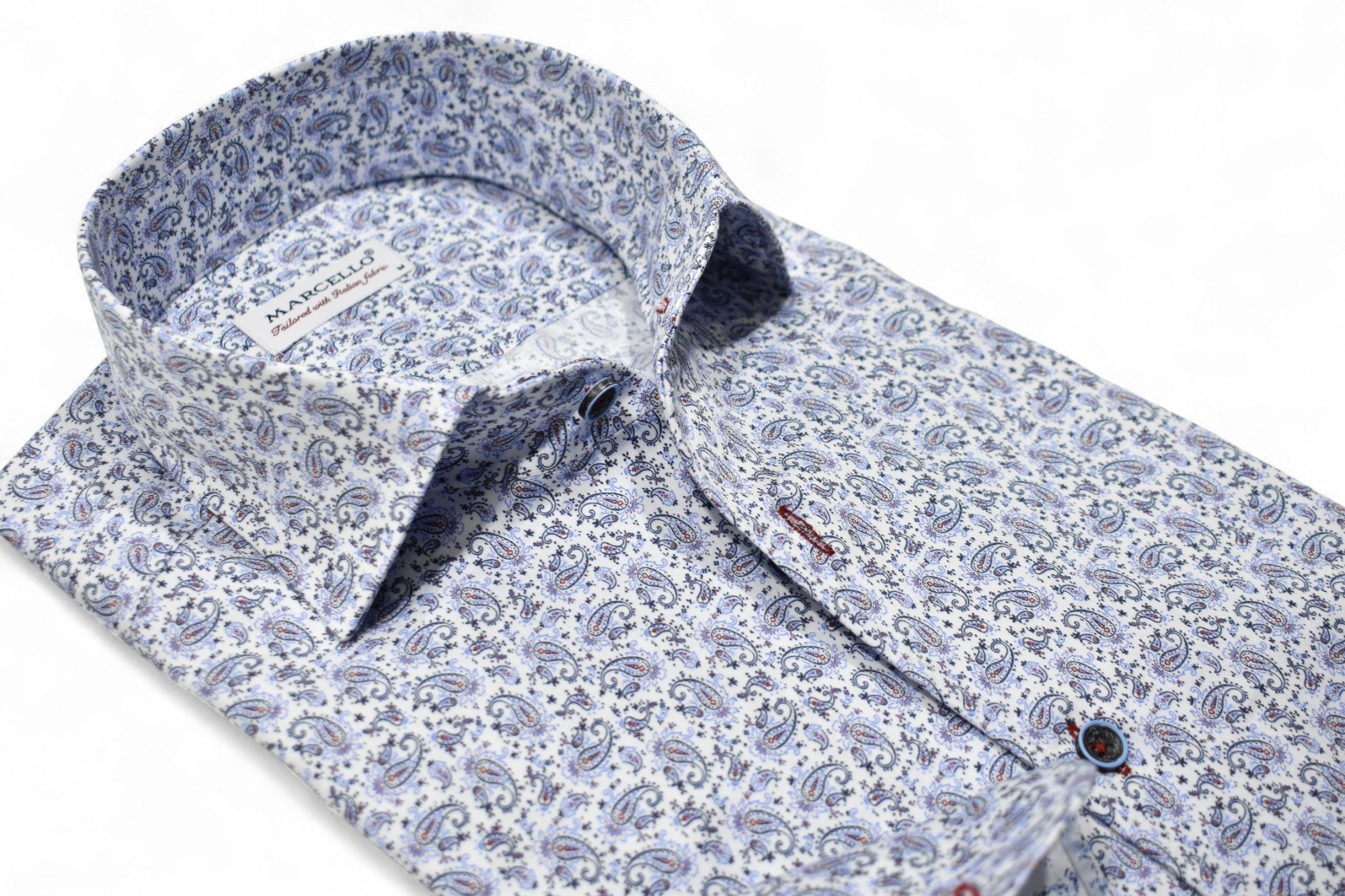 Marcello indigo paisley shirt.