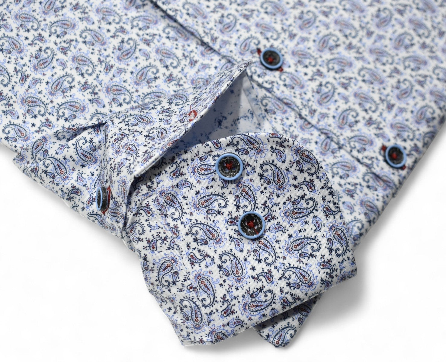Marcello indigo paisley shirt.