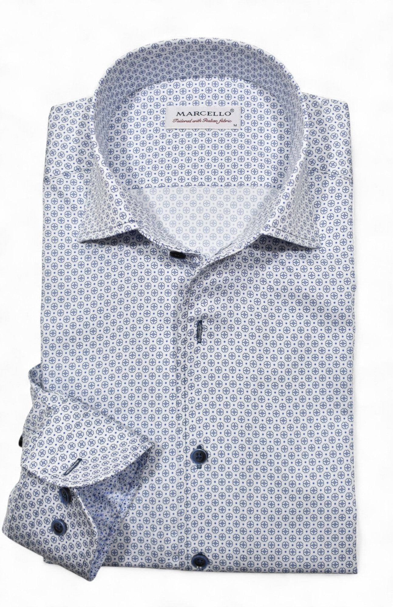 Marcello navy medallion floral.