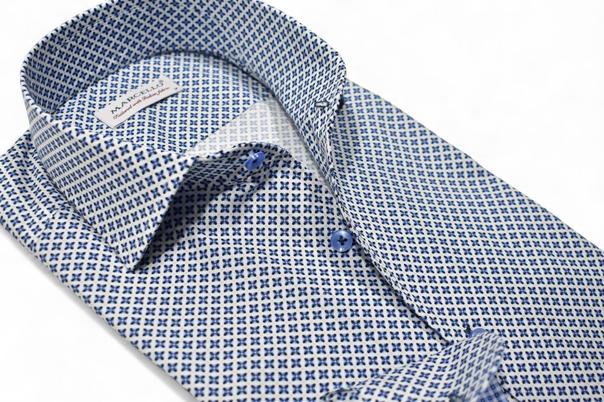 Marcello navy cross medallion shirt.