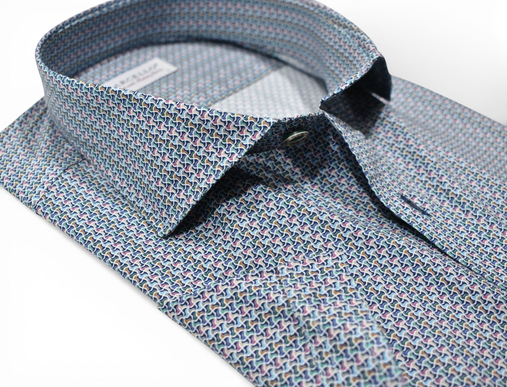 Marcello micro print short sleeve shirt.