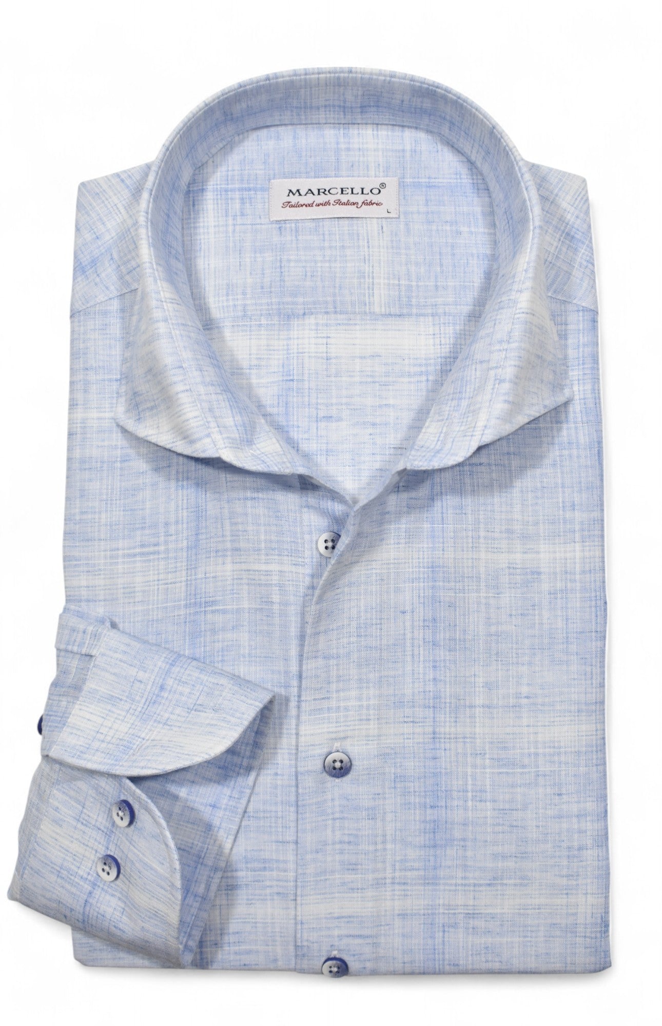 Marcello sky plaid shirt.