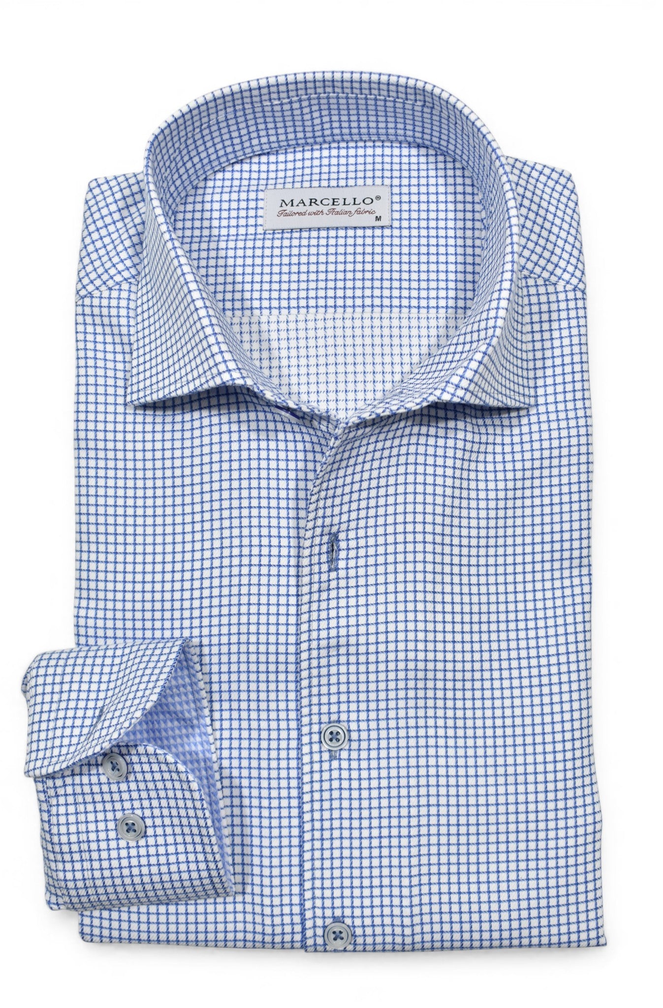 Marcello small blue check shirt.