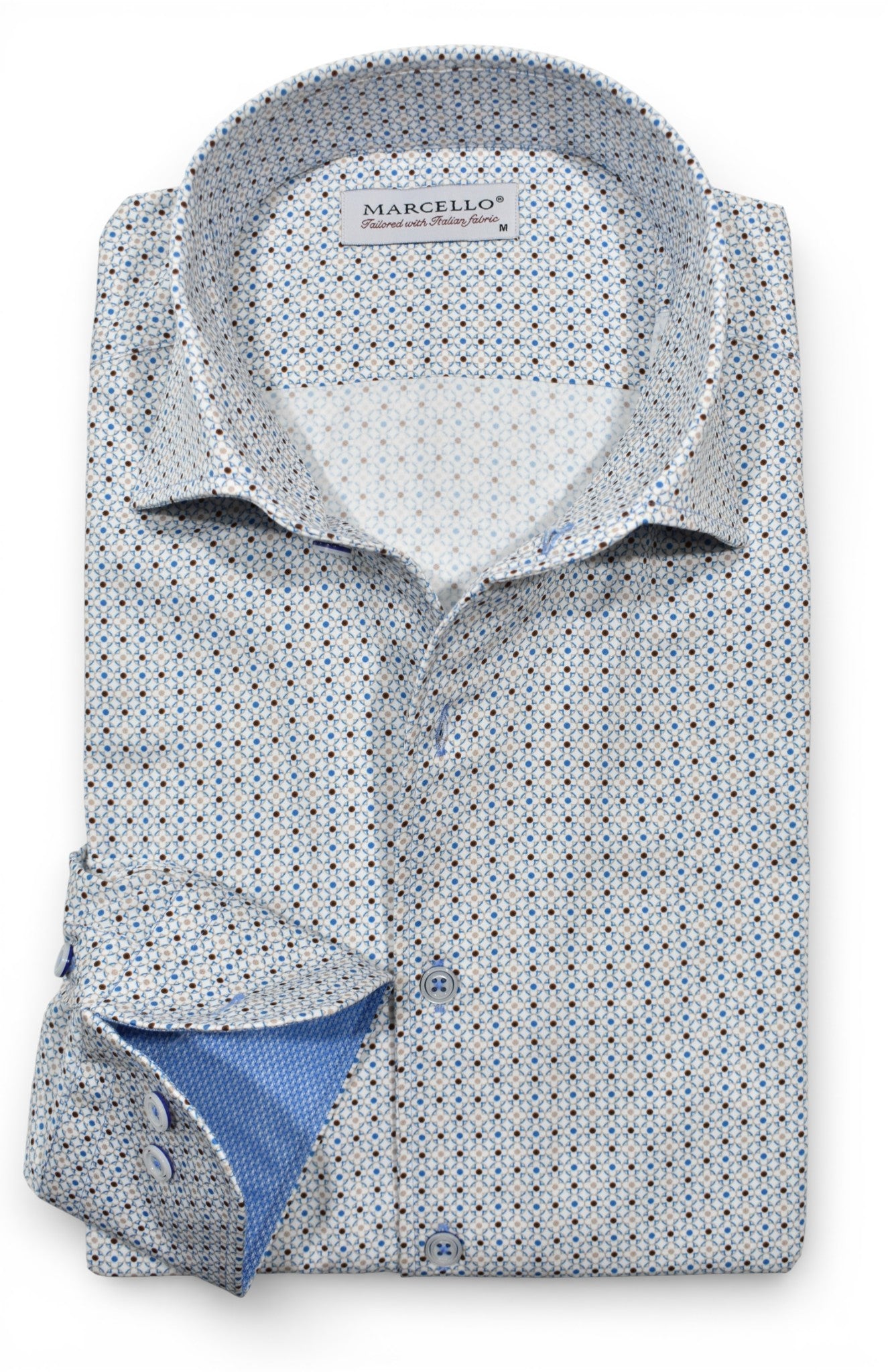Marcello fine open geometric shirt.
