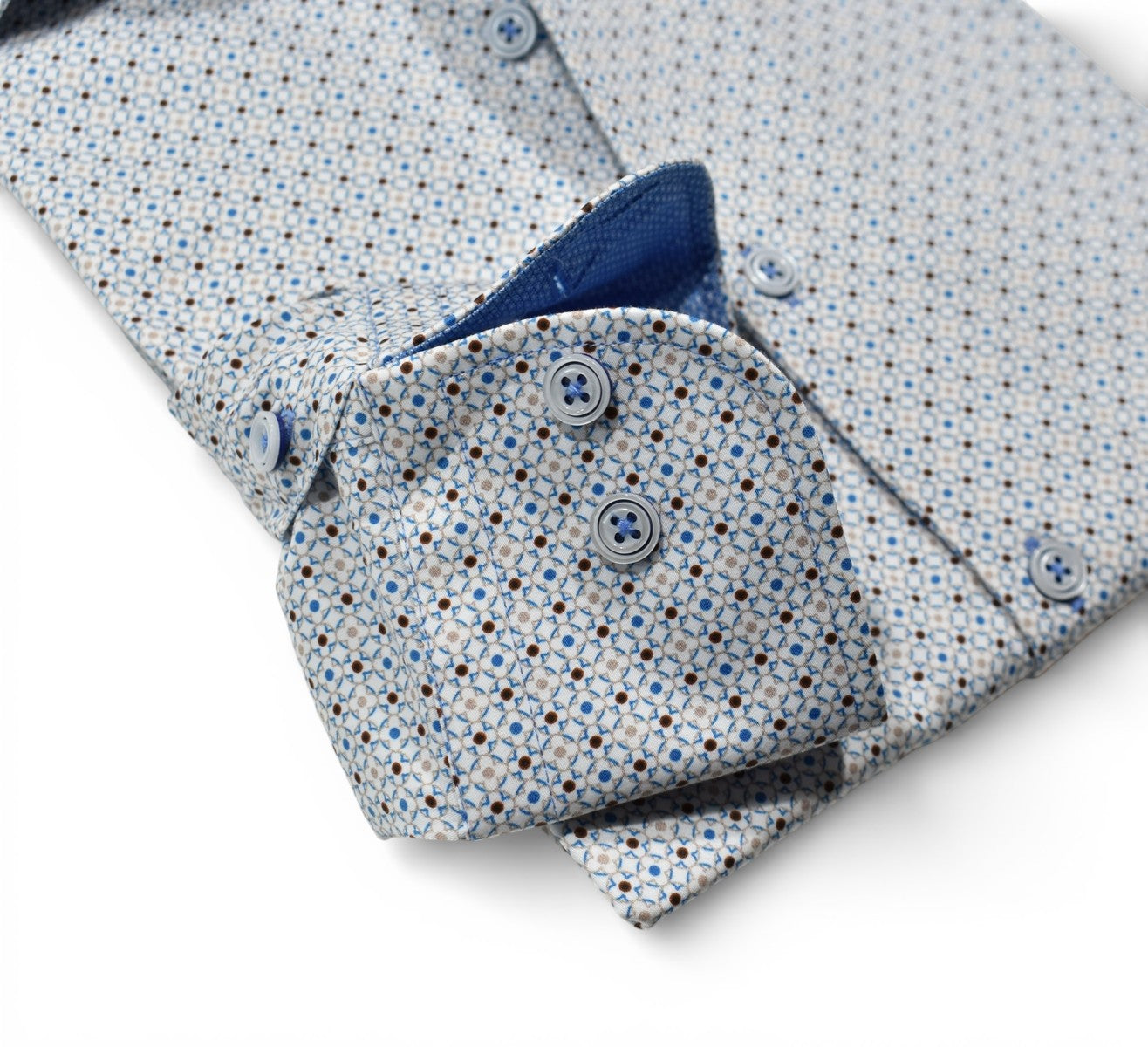 Marcello fine open geometric shirt.
