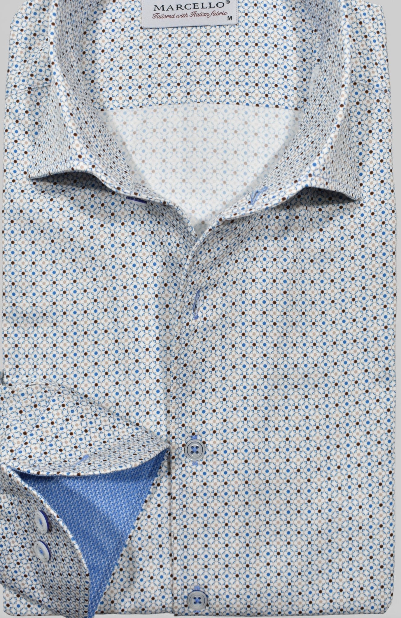 Marcello fine open geometric shirt.