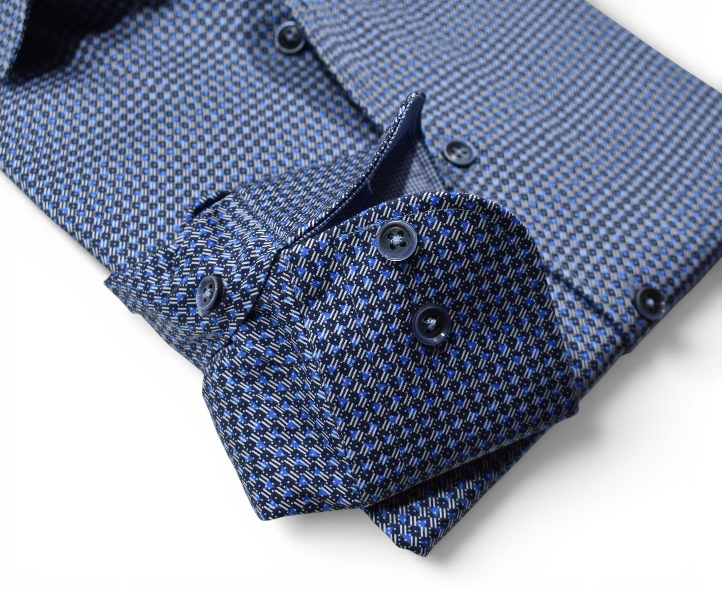 Marcello blue shades shirt.