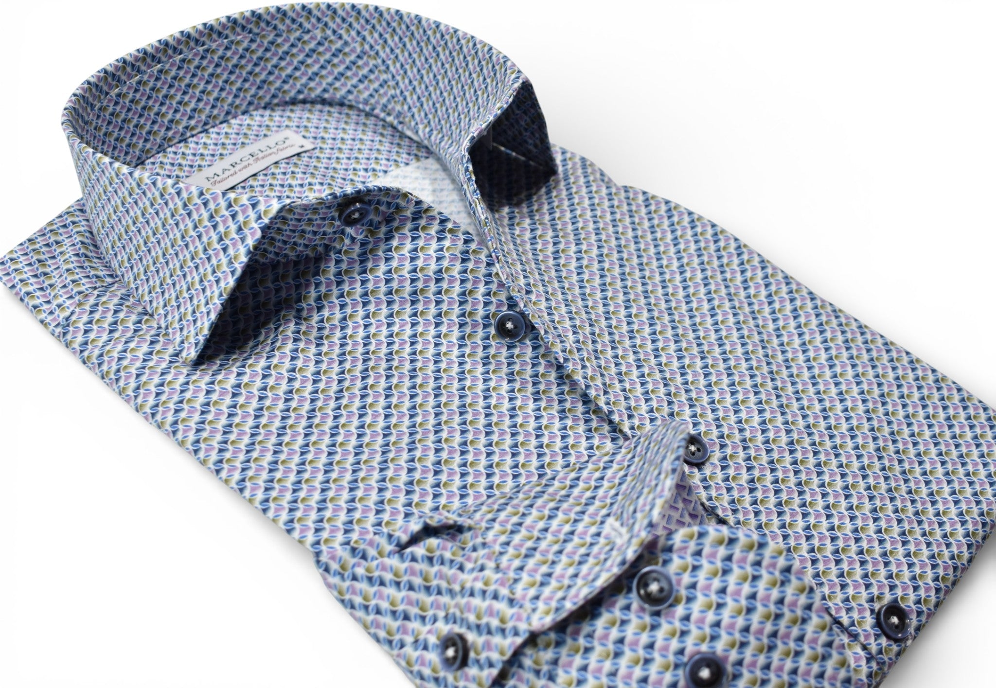 Marcello soft glow diagonal print shirt.