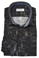 Our favorite choice this season to add style and flair to your tan or chocolate colored bottoms. The soft brushed pattern in warm colors makes this shirt an excellent match. Light, soft cotton fabric, paisley trim fabric and navy neck band taping further the cool style. Classic shaped fit. A stylish look with endless possibilities. by Marcello