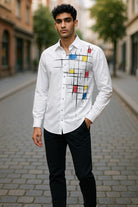 Experience luxe style with the W738P Hand Painted Geoshirt, by Marcello.