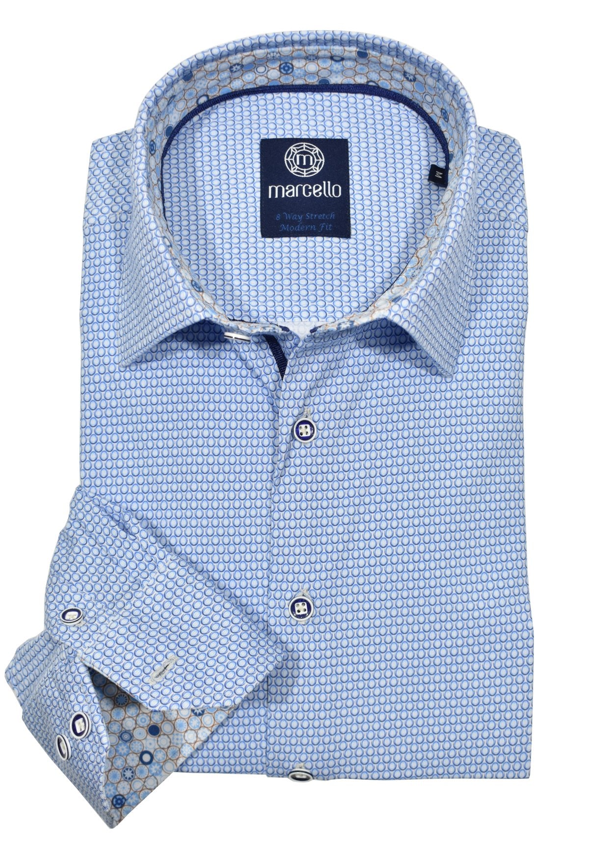 Indulge in pure comfort in our Mmmm Stretch shirt. Made with exquisite 8-way stretch cotton fabric and a touch of elastin, this shirt moves with your body and is so soft you'll be saying "Mmmm!" Perfect for any occasion. Enjoy unparalleled comfort! By Marcello