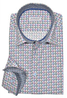 Luxurious cotton fabric, eye-catching open square pattern in beautiful gem hue colors. Elegant style ideal for any event. Soft cotton fabric. Unique multi colored pattern with a hint of fashion. Contrast stitch detailing.