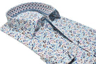 Luxurious cotton fabric, eye-catching open multi color floral pattern in beautiful gem hue colors creates a uniquely outstanding sport shirt. Elegant style ideal for any event. It's the perfect way to add a touch of sophistication to any outfit. Shirt by Marcello.