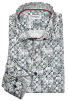 This W791 Slate Brushed Grid shirt is exquisitely designed for a sophisticated look. Crafted from rich cotton sateen and featuring custom buttons, contrast stitch color and taping, it adds the perfect touch of elegance to any outfit. Enjoy the luxurious feel and modern design of this classic shaped fit. By Marcello