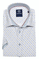 Sometimes a simple and clean pattern is just what is needed. The Marcello W804S Chiclet shirt features a clean pattern that works well with shorts, pants or jeans. Custom detailing and a soft cotton fabric, along with signature double track contrast stitch work completes the look.