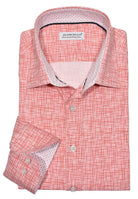 This W813 Cracked Red Plaid is perfect for those who want to look their best in soft cotton sateen fabric with a stylish cracked, brushed red plaid pattern. Let the lighter hues of red and darker hues complete your look with custom buttons and trim fabric, plus a lovely accent neck taping. Shirt by Marcello.