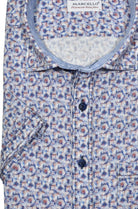 Look stylish and feel comfortable in this Missuni Print Sport Shirt. Crafted from soft materials, it features a contemporary warm-toned print pattern, contrast navy stitch detailing, a soft collar and classic chest pocket - the perfect blend of fashion and function.