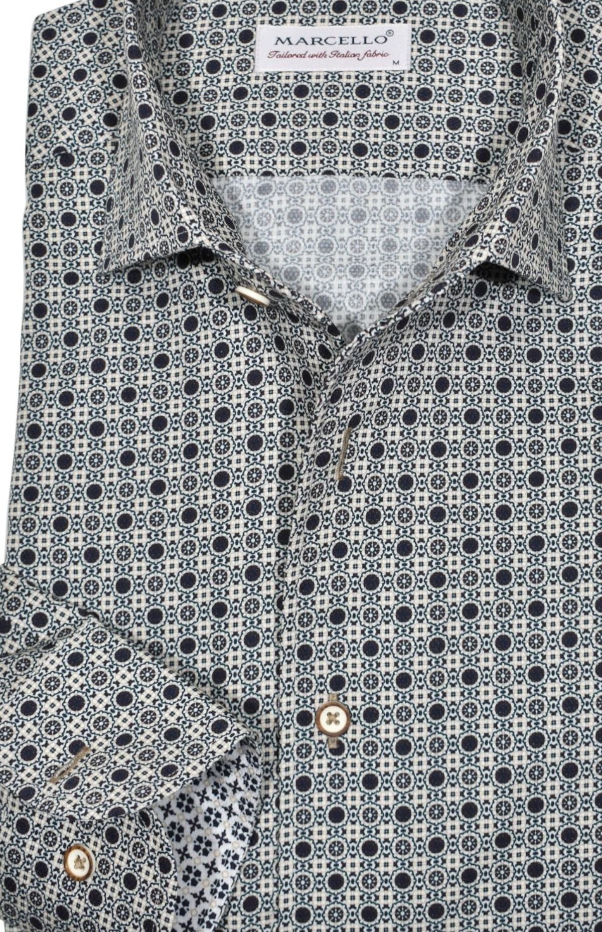 The Marcello exclusive design is like no other, creating a dignified look with a collar that stands perfectly whether worn alone or under a sport coat. Its unique placket ensures a smooth, crisp appearance. Style W845R