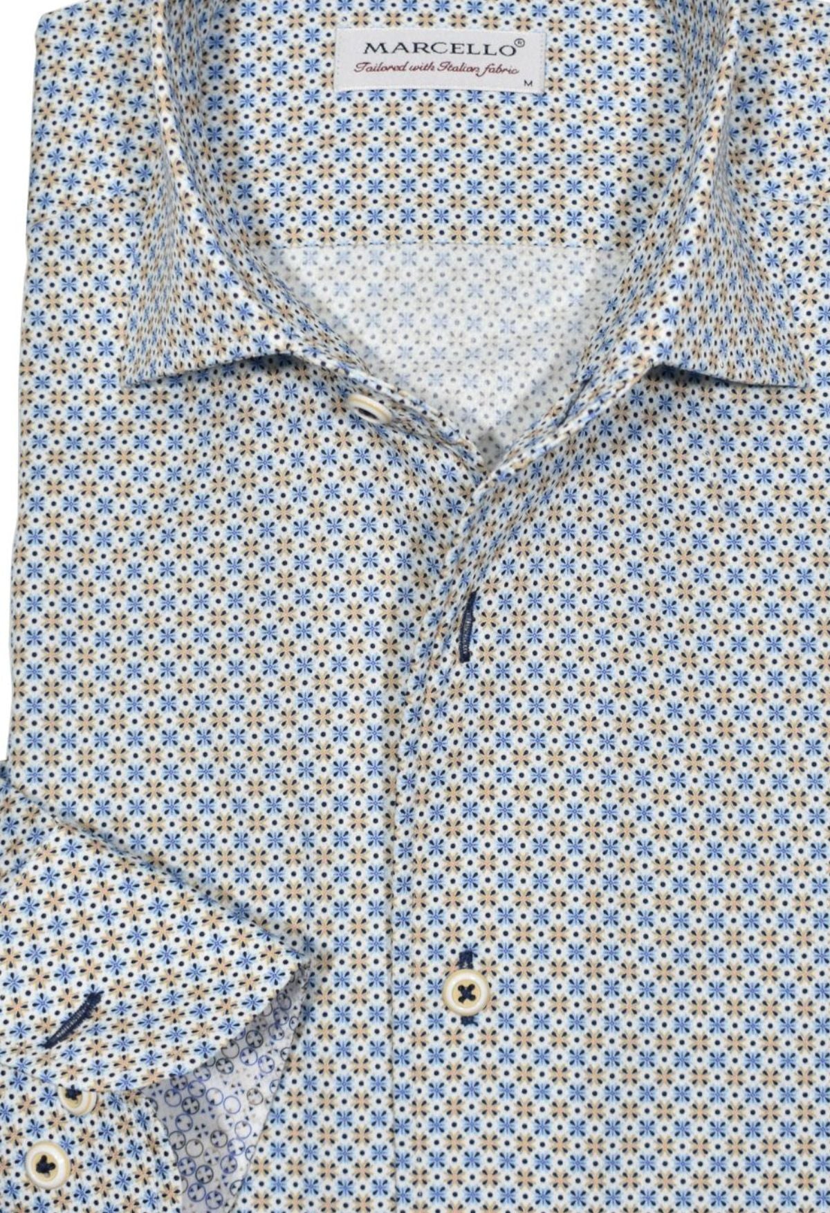 The Marcello exclusive design is like no other, creating a dignified look with a collar that stands perfectly whether worn alone or under a sport coat. Its unique placket ensures a smooth, crisp appearance. Style W850R