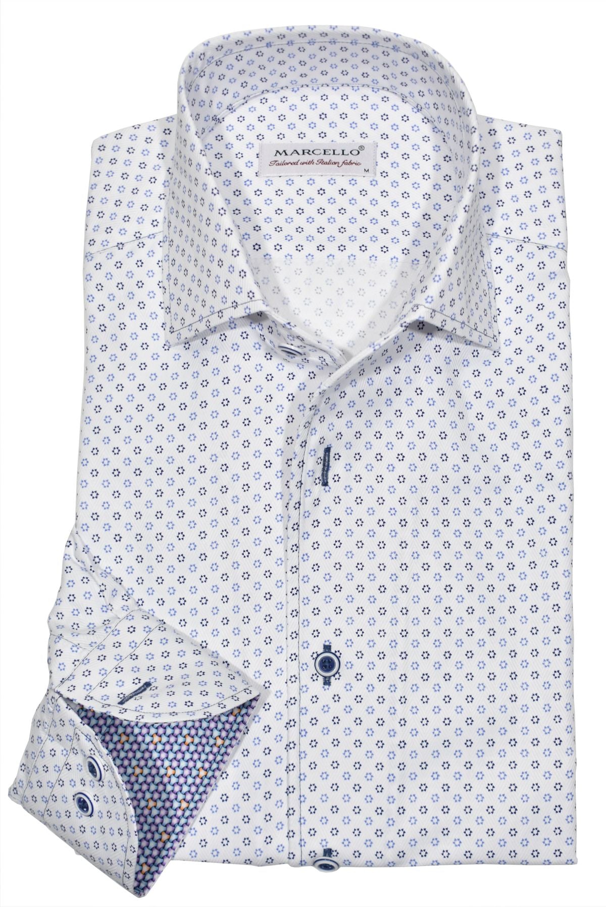 This Marcello one-piece roll collar is an industry best. Its perfect stand and tonal herringbone fabric create an updated traditional pattern in dark purple and lilac. Perfect for dress or casual sport looks and great with a cool sport coat.