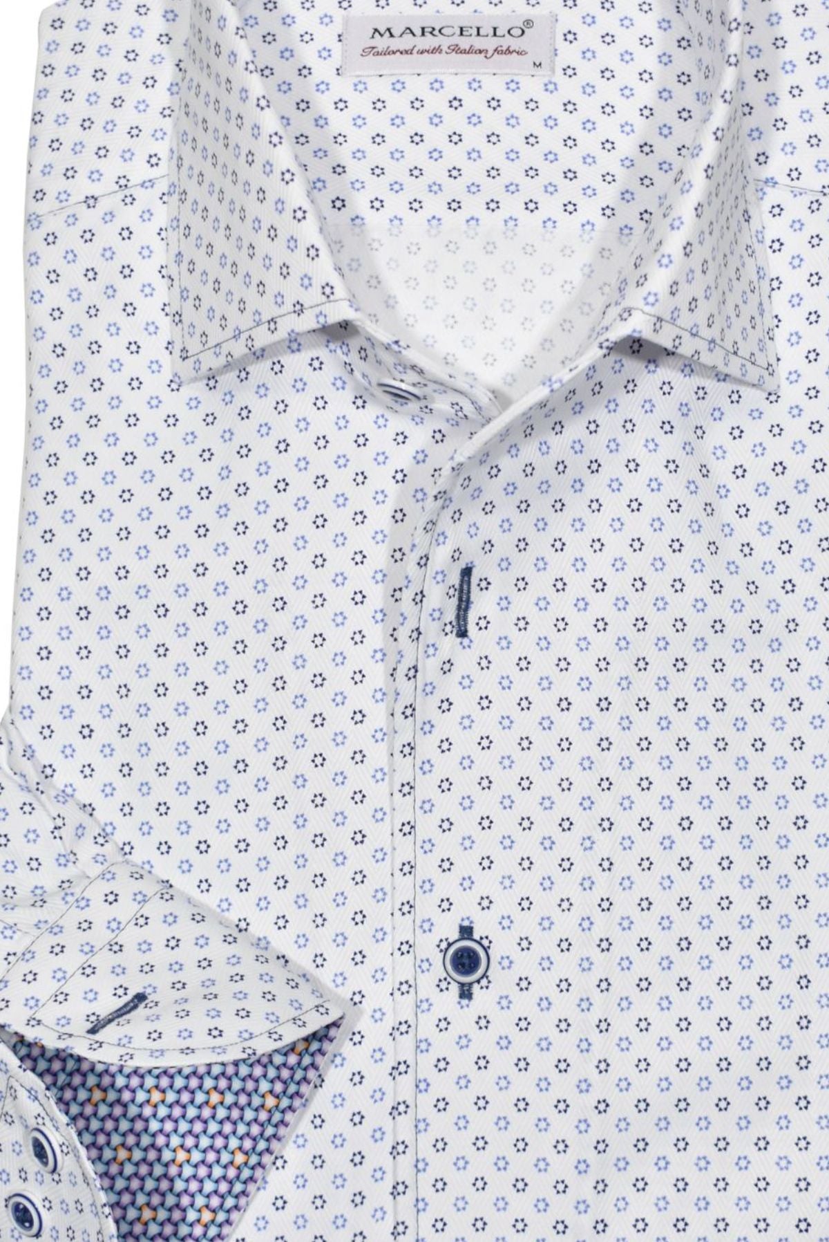 This Marcello one-piece roll collar is an industry best. Its perfect stand and tonal herringbone fabric create an updated traditional pattern in dark purple and lilac. Perfect for dress or casual sport looks and great with a cool sport coat.