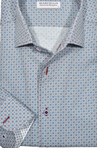 Elevate your look with the Marcello Palma Roll Collar. The Marcello one piece roll collar creates a sleek and exclusive image. Perfect alone or under a sport coat, its diamond and star pattern in soft blue and mist with hints of wine and navy add a touch of sophistication to any outfit.
