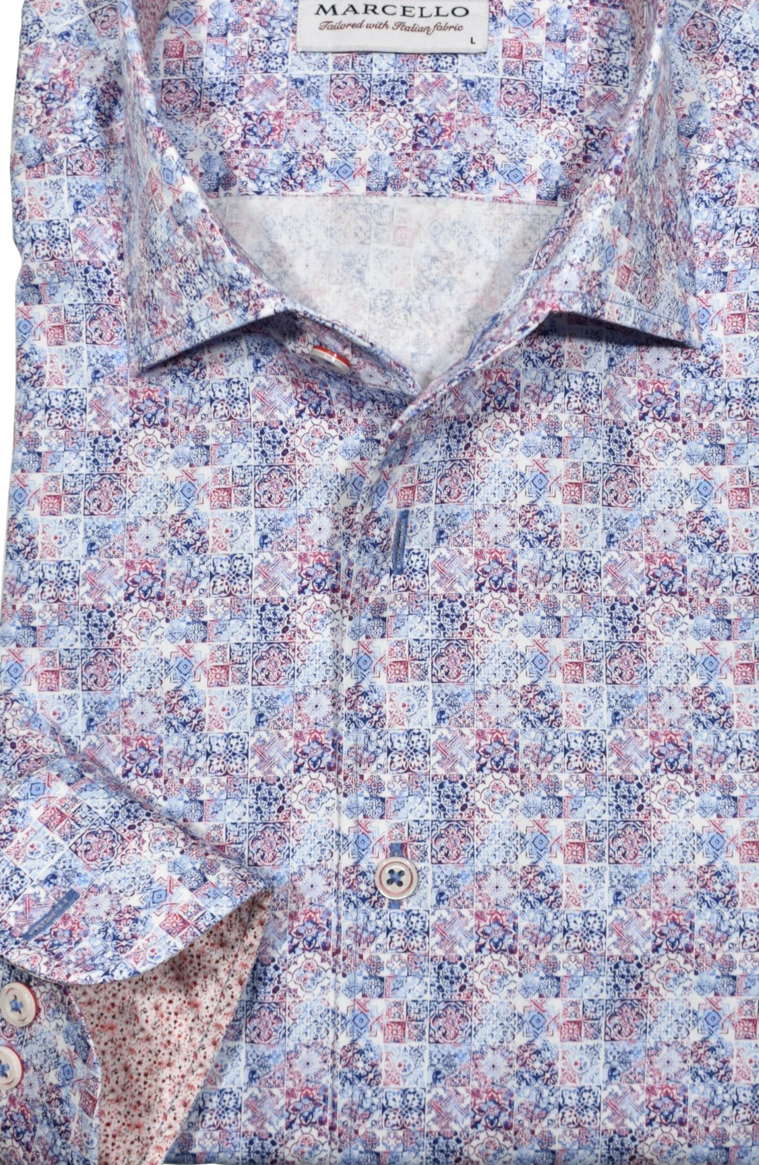 Experience ultimate comfort and style with the Marcello Spirit Madras Sport Shirt.