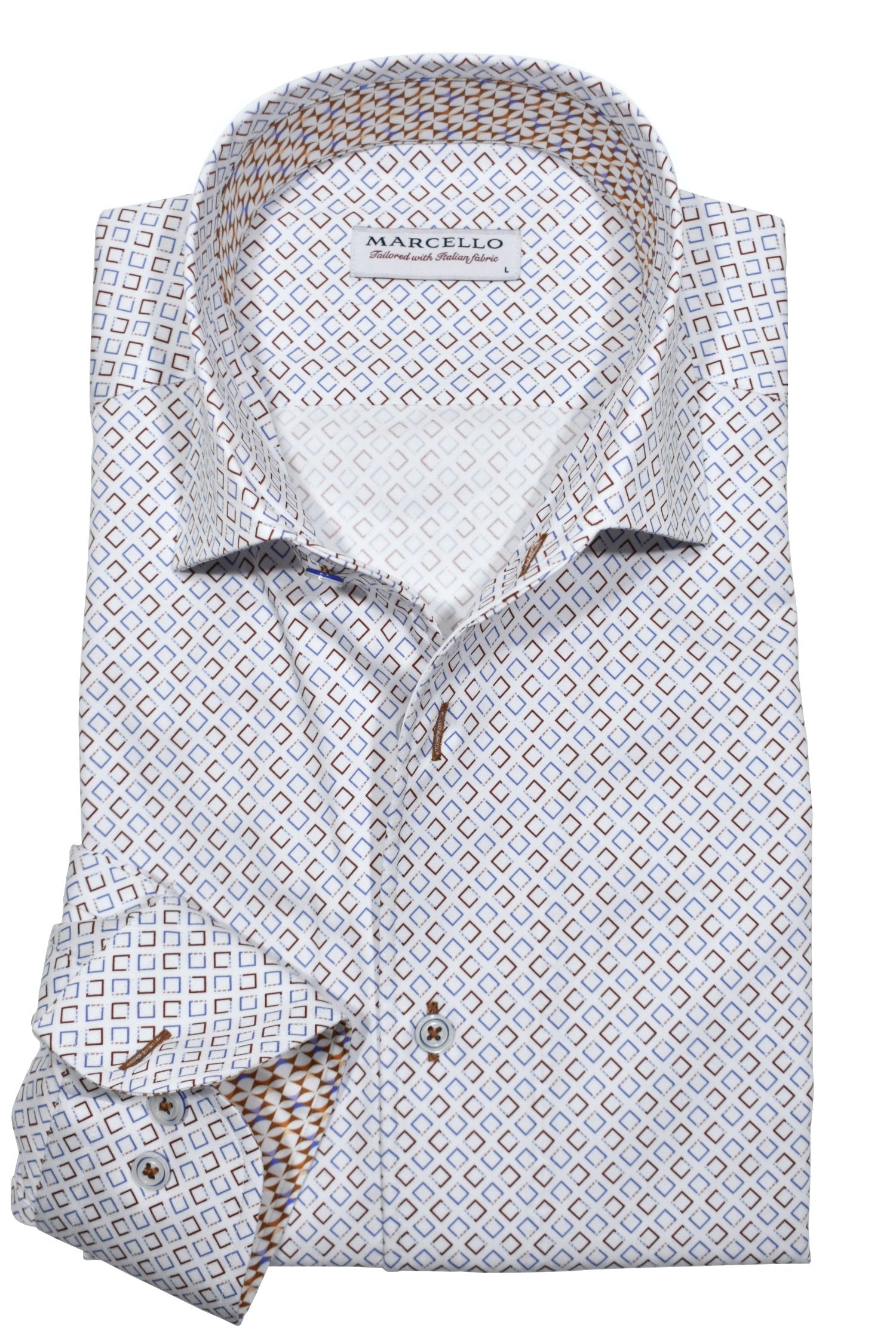 Marcello colored open diamond shirt.