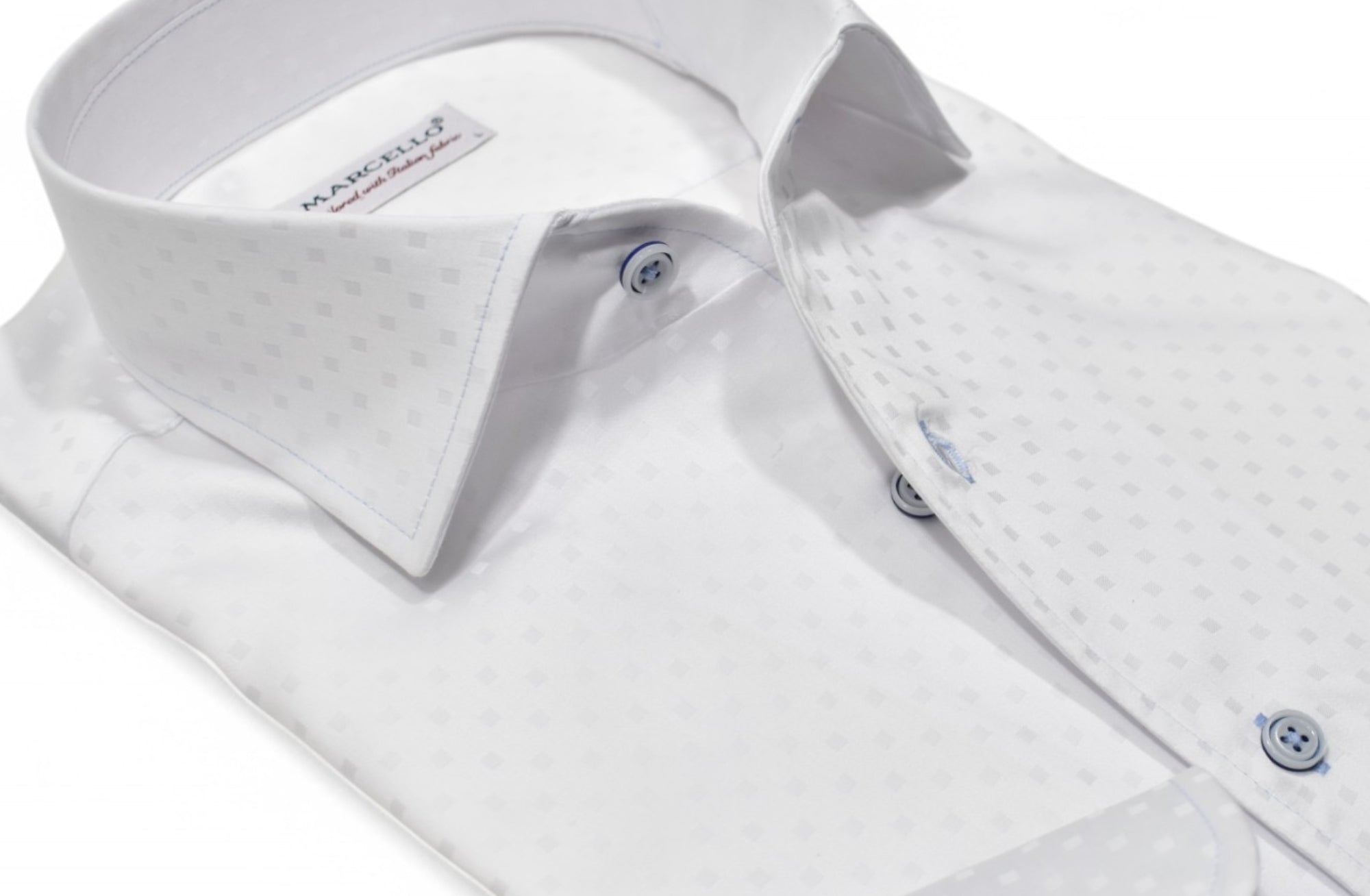 The Marcello one piece roll collar is exclusive and perfection. Pair it with one of the finest tonal fabrics that exudes elegance and you have an image second to none.