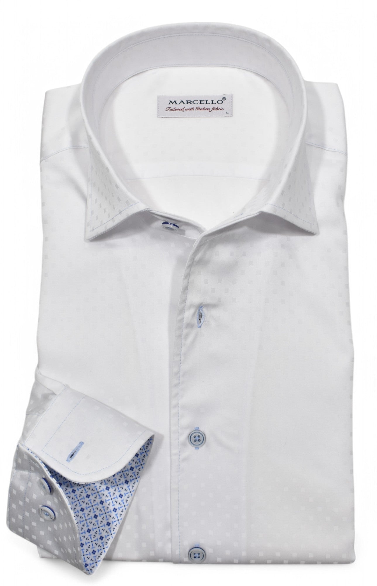 The Marcello one piece roll collar is exclusive and perfection. Pair it with one of the finest tonal fabrics that exudes elegance and you have an image second to none.