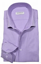 Elevate your style with the Marcello Lilac Check Roll Collar shirt.
