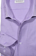 Elevate your style with the Marcello Lilac Check Roll Collar shirt.