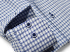 Embrace sophisticated style with the Marcello Derby Graduated Check Roll Collar.