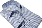 Embrace sophisticated style with the Marcello Derby Graduated Check Roll Collar.