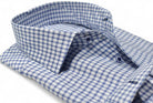 Embrace sophisticated style with the Marcello Derby Graduated Check Roll Collar.