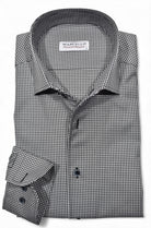 Elevate your style with the Marcello Black Textured Check Roll Collar.