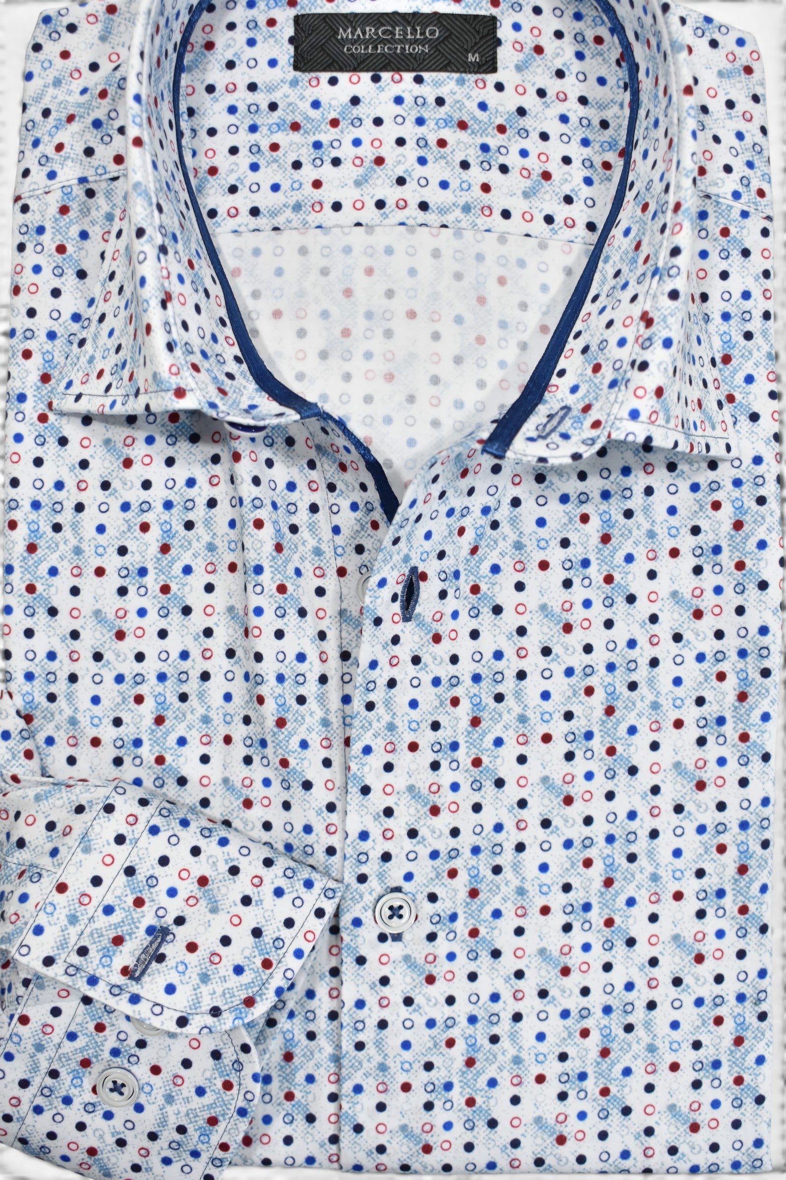 Marcello multi color shaded dot on cotton shirt.